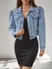 Jaqueta Jeans Feminina da Fábrica Original Personalização: Processamento em Lotes Pequenos ODM com Desenhos e Amostras