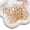 Miçangas acrílicas com borda dourada, estilo misto, para correntes de celular artesanais DIY, acessórios, miçangas para pulseiras, joias de miçangas soltas no atacado