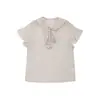 Ropa Nueva de Verano Transfronteriza para Mujer, Estilo Europeo y Americano, Moderna y Versátil, Blusa Top de Manga Corta con Lunares y Lazo Decorativo