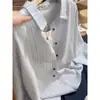 Moda Outono 2026 Elegante Juvenil Solto Modelador Design Gola Reversível Manga Longa Top