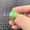 Anillo de Jade Jade Verde Seco Anillo Facial de Huevo Verde Yang Anillo Ovalado Verde Completo Anillo Completamente Verde Anillo para Dedo de Jade Pulsera
