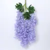 Flores de Glicínia Simuladas, Fabricante de Pendentes de Parede com Flores de Feijão Lilás, Ramos de Flores de Feijão para Decoração de Casamento, Flores Artificiais de Glicínia