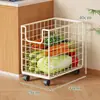 Estante de Almacenamiento para Cocina, Carrito Doméstico para Verduras, Estante de Almacenamiento en Niveles de Pie, Cesta Móvil Multifuncional para Verduras con Ruedas