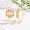 Pendientes Pequeños de Azúcar Piedra Ojo de Gato Perla para Mujer, Lujo Ligero, Gama Alta, Pendientes Suaves, Nicho Único, Accesorios de Oreja Versátiles para el Día a Día