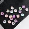 8mm Cor Mágica AB Flor de Cinco Pétalas Imitação de Concha Peças de Flor de Resina diy Grampo de Cabelo Antigo Etapa Estéreo Material de Resina