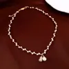 Collar Colgante de Calabaza con Perlas y Circonitas Estilo Francés, Lujo Ligero, Cadena para Clavícula de Moda de Gama Alta, Joyería Exquisita y Versátil