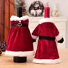 Decoración Festival de Navidad Paquete Botella de Vino Adornos de Mesa Falda Vestido Manga para Vino Tinto Creativo Terciopelo Dorado Rojo Navideño