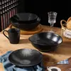 Juego Familiar de Vajilla Cerámica Creativa Bajo Esmalte Bol para Arroz Bol para Sopa Taza Platillo Platillo para Salsa Combinación Juego de Cerámica