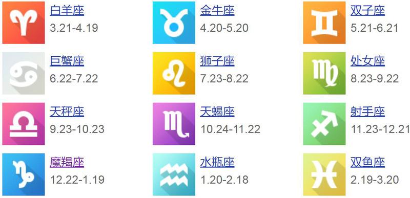 十二星座示意图800