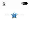 Pendientes de Titanio F136 Estrella de Cinco Puntas Circonita Clavo de Hélice para Oreja Estrella Fabricante Mayorista Joyería para Piercing Corporal de Aleación de Titanio G23