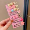 Pasador Dulce de Princesa Estilo Ins con Flequillo Lateral, Pinza para el Cabello Delicada y Versátil, Accesorio para el Cabello de Color Dopamina