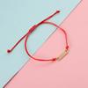 Pulsera tejida con colgante largo de acero inoxidable brillante grabado DIY transfronterizo para regalo de pareja, novias, cuerda de mano ajustable