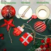 Conjunto de Natal Transfronteiriço com 36 Peças Produtos de Madeira Biscoito de Canela Decorações de Árvore em Forma de Bola Janela do Quarto Enfeites Externos Decorações Penduradas