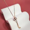 Colar Tiktok Dropshipping Aço Titânio Borla Cintura Pequena para Mulheres, Nicho de Luxo Leve High-End Corrente Clavicular Nova, Corrente Clavicular Nova para Mulheres