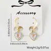 Nuevos pendientes de moda europea y americana con forma de gota de agua y corazón para mujer, estilo INS, chapados en cobre, oro de 18 quilates, pendientes transfronterizos al por mayor