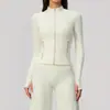 2026 Zexin Nuevo Estilo Ropa de Yoga Chaqueta Adelgazante Elástica Cepillada Fitness Cremallera Cárdigan Ropa Deportiva Mujer 5529