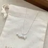 Collar de Perro Dachshund de Lujo para Mujer, Popular en Xiaohongshu, Cadena Elegante y con Estilo para la Clavícula, Collar de Moda Fresco y Natural Estilo Bosque de la Celebridad de Internet