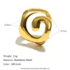 Elegante anillo en espiral de estrella de mar, acero inoxidable chapado en oro de 18 quilates, aretes de botón de concha de perla irregular envueltos en alambre para el verano
