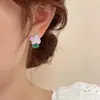 Brincos Doces e Estilo Floresta para Mulheres, Frescos e Versáteis, Brincos de Flor Assimétricos, Acessórios de Moda Tendência e Únicos