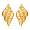 Moda Europea y Americana Transfronteriza Elegantes Aretes de Diseño Nicho Chapados en Acero Inoxidable Oro de 18K Elegantes Geométricos Estilo Ala de Tres Capas