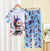 Pijamas Infantis 2026 para Meninos e Meninas, Calça Longa e Manga Curta de Verão, para Crianças Maiores e Meninas Pequenas, Conjuntos de Casa com Ar Condicionado Atacado