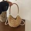 Bolso de mano de lujo tejido de nicho con cadena, bolso de hombro de moda decorado con perlas para ir al trabajo, bolso cruzado versátil de alta gama europeo y americano