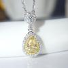 Conjunto de lujo con colgante de circón moissanita de imitación de color D importado de Estados Unidos, gota de agua, topacio en forma de pera, collar de diamantes rosas para mujer