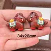 Acessórios de Cavalo Pintados em Sandália Roxa de Dois Lados, Acessórios DIY de Agarwood, Ornamentos de Madeira Rosewood Originais Estilo Sandália Roxa Barbie