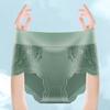 Pantis de Encaje Satinado, Cintura Media, Control de Abdomen, Levanta Glúteos, Calzones Finos Transpirables de Verano para Mujer, Entrepierna de Algodón Puro, Cintura Alta