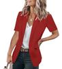 Moda Femenina Verano 2026 Transfronteriza Elegante Blazer Holgado Estilo Europeo y Americano Chaqueta Lisa de Manga Corta para Mujer