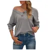 Comercio exterior transfronterizo de Amazon Europa y Estados Unidos caliente otoño e invierno Nuevo suéter casual suelto de manga larga con cuello en V suéter ropa de mujer