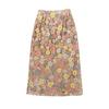 Saia de Lantejoulas Cor Flor Verão Novo Estilo Estilo Chanel Fenda Traseira Comprimento Médio Saia Redutora de Idade Saia de Um Passo 9099