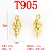 Pingente para Joias DIY de Cobre Puro Vida Marinha Ouro 18K Peixe Pequeno Estrela do Mar Concha DIY Colar Pulseira Artesanal Atacado