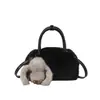 Novedad de Otoño Bolso de Felpa para Mujer de Gran Capacidad Tacto de Alta Gama Tacto Retro Bolso de Mano de Lujo Ligero Estilo Casual de Nicho Bolso de Hombro