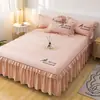 Faldón de Cama Tipo Cubierta de Cama Pieza Única Cubierta Protectora a Prueba de Polvo 1.5m 2m Sábanas Ajustables Cubierta de Cama Antideslizante Algodón