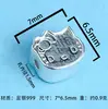 Plata Pura 999 Accesorios de Gato de la Suerte Cruzados DIY Abalorios Hechos a Mano Pulsera de Plata Esterlina Pulsera Collar Accesorios de Plata Dura Venta al por Mayor