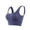Sujetador deportivo de yoga de color sólido para mujer, ropa interior deportiva con tirantes anchos y almohadilla para el pecho, a prueba de golpes, nuevo