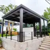 Pabellón de aleación de aluminio estilo chino nuevo Hai Xia Pabellón de ocio Patio de villa Techo plano Paisajismo Pabellón de cuatro esquinas Exterior