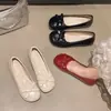 Zapatos tipo 'Granny' de moda, versátiles y sin cordones para mujer, estilo nuevo Verano y Otoño 2025, con moño, elegantes, estilo de hada, zapatos delicados