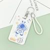 Nuevo juego de tarjetas de plástico con dibujos de astronautas, venta al por mayor, con tarjeta de acceso a la comida para estudiantes, juego de tarjetas protectoras con cordón