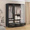 Armario de dormitorio moderno y sencillo para el hogar, armario de almacenamiento simple, estante de almacenamiento, armario de metal minimalista para apartamentos de alquiler
