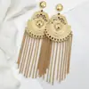 Joyería Europea y Americana, Estilo Vintage Exagerado, Textura Barroca, Metal Pesado, Estilo Étnico, Pendientes con Borlas, Pendientes para Mujer