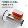 Desagüe de lavabo de baño con tapón de resorte, tapón a prueba de fugas, juego de tubería de desagüe de acero inoxidable para lavabo de baño