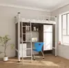 Cama Elevada para Adultos Engrosada Cama de Hierro para Escritorio de Arriba Cama de Hierro para Dormitorio de Estudiantes Empleados Cama con Estructura de Hierro Cama Elevada/Bajada Doble Escalera para Apartamento Escolar
