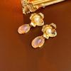 Aretes de Diamantes Vintage Medievales Elegantes Aretes Estilo Corte de Moda Aretes Colgantes Aretes de Lujo Ligero de Alta Gama
