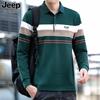 JEEP SPIRIT 24 Outono Novo Camiseta Masculina de Manga Curta Moda Casual Tendência Bordada Combina com Tudo Camisa POLO