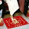 Alfombrillas para el pie de la novia para entrar y salir del coche, Suministros de boda al por mayor, Alfombrillas de la suerte para entrar en la casa, Coche de boda con Alfombrillas de pie con carácter de Doble Felicidad
