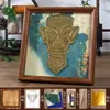 Pintura em Relevo Estéreo com Gravação Imitada Feita à Mão Pintura com Folha de Alumínio Folha de Estanho Moldura para Fotos Enfeites Pacote de Material DIY Salão de Arte Estudantil