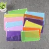 Bolsas de zíper de PVC coloridas personalizadas, bolsas de armazenamento à prova d'água, bolsas de papelaria grossas feitas sob medida, estojos de lápis transparentes, pequenas bolsas para documentos