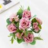 Celebridade on-line rosa artificial lidar com pacote decoração de casa pequena rosa flor artificial decoração da sala de estar transfronteiriça planta verde flor artificial